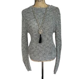 Divided Marled Grey Sweater with Mohair Blend Super Soft Size Small